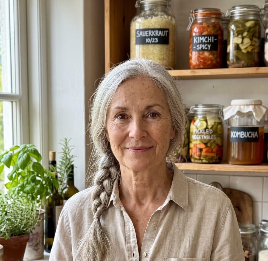 Maggie Moss in her kitchen