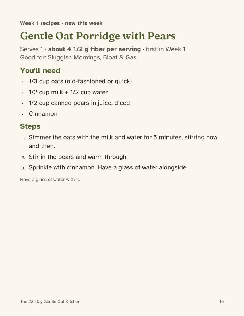 Sample page: Simple, large-print recipes