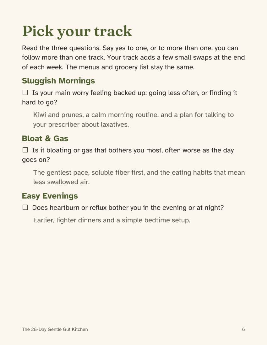 Sample page: Pick your track